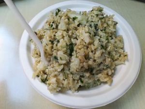 Rice with mushrooms and veggies at Officina Vegana in Naples
