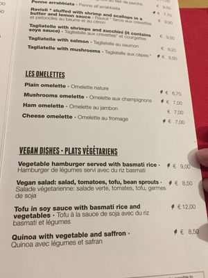 Vegan dishes at Pizza Restaurant Centrale in Stresa