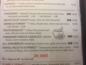 Ask for no cheese for the vegan pasta at Vapiano in Marne-la-vallee