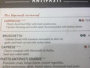 Vegan bruschetta at Vapiano in Marne-la-vallee