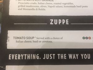 Tomato soup at Vapiano in Marne-la-vallee