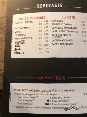 Kids vegan option at Vapiano in Saint-herblain