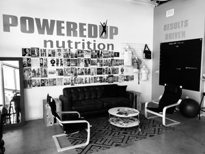 Cool lounge atmosphere  at Powered Up Nutrition in Phoenix