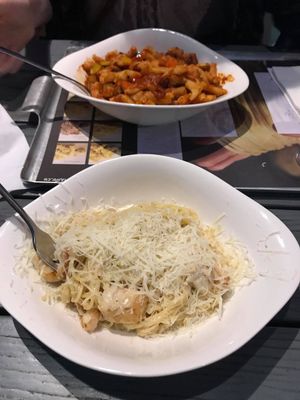 Vegan ratatouille and non vegan crema at Vapiano in Geneva