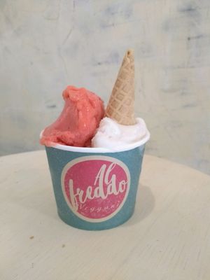 Strawberry and Graviola Gelato at Alfreddo Veggani in Sao Paulo