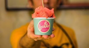 Organic strawberry icecream at Alfreddo Veggani in Sao Paulo