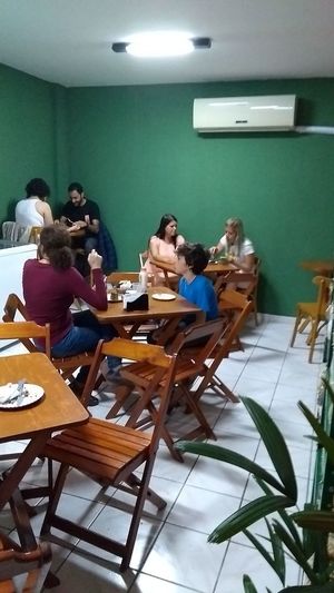 eat and chill =) at AMO Cafe Vegano in Florianopolis