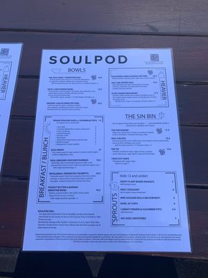 Menu at SoulPod Foods in Croydon