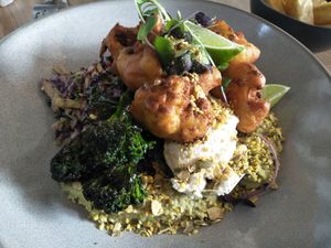 Cauliflower fritters at SoulPod Foods in Croydon