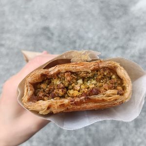 Buckwheat sausage roll at SoulPod Foods in Croydon