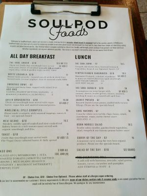 menu at SoulPod Foods in Croydon