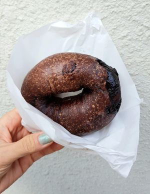 chocolate bagel (vegan) at SF Bagel in Seoul