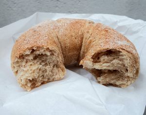 whole wheat bagel - inside at SF Bagel in Seoul
