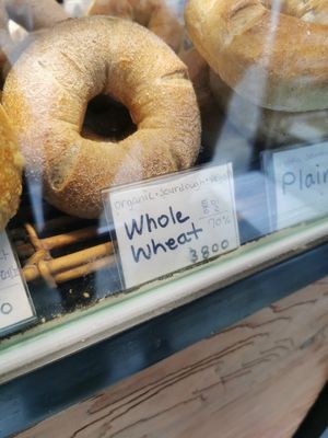 Organic sourdough vegan whole wheat at SF Bagel in Seoul