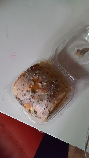 This is what the cinnamon roll looked like. It was quite big and very good! at SF Bagel in Seoul