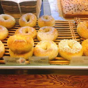 Oatmeal, Salt bagels at SF Bagel in Seoul