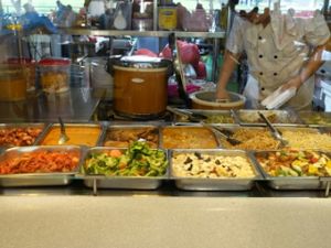 economic rice dishes at Just Greens - Tampines in East Singapore