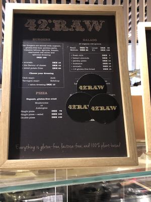 Menu at CPH - 42°Raw - T2 in Copenhagen