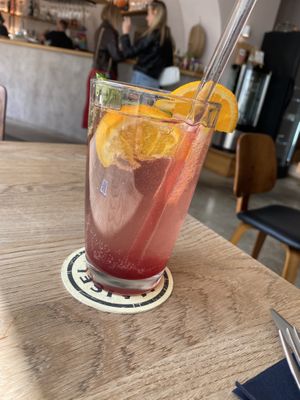 Raspberry lemonade  at Fryends in Brno
