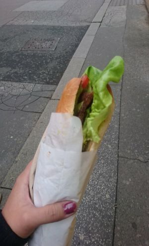 Seitan baguette at Fryends in Brno