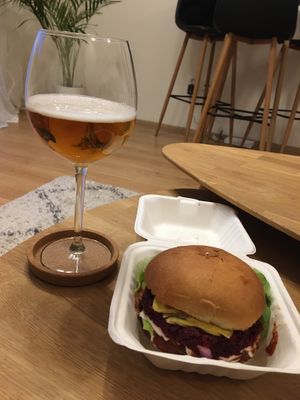 Burger to go.  at Fryends in Brno