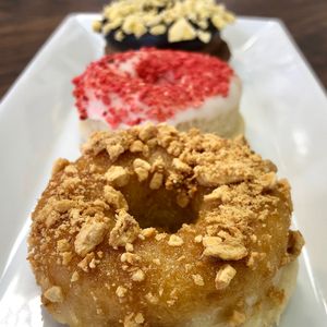 Caramel Apple , Vanilla Strawberry and Chocolate Banana Donuts at HaleLife Bistro & Bakery in St Petersburg