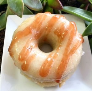 Vanilla Donut with Strawberry Drizzle at HaleLife Bistro & Bakery in St Petersburg