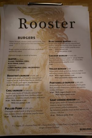 Burger at Cafe Rooster in Oulu