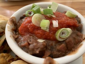 Black bean chili  at Tea Room Cafe in Petaluma