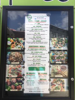 Menu on June 20, 2019...love it! at Wrappin & Rollin in Roseburg