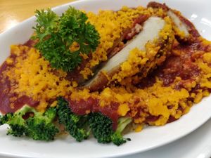 Chicken Cutlet Baked Rice (with vegan cheese) at Bodhi Deli - 菩提斋 in Central Singapore