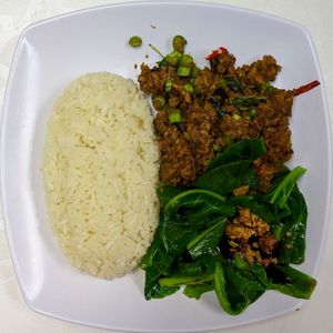 Thai Basil Rice at Bodhi Deli - 菩提斋 in Central Singapore