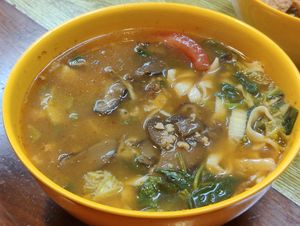 Tom yum ban mian (noodles) at Bodhi Deli - 菩提斋 in Central Singapore