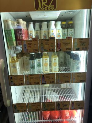 fridge with drinks at Bodhi Deli - 菩提斋 in Central Singapore