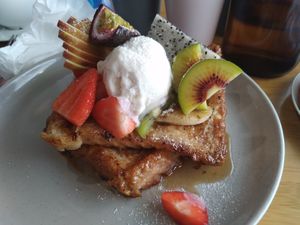 Vegan French toast at The Natural Choice Cafe in Penrith