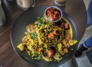 vegan tofu scramble at The Natural Choice Cafe in Penrith