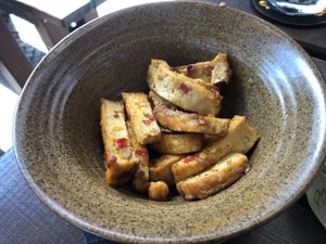 fried tofu  at Mom's Creation - Alt Treptow in Berlin