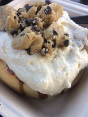 Cinnamon roll with vanilla frosting and cookie dough toppings :)  at Cinnaholic in Salt Lake City