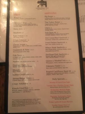 Menu at Leatherhead Pub in Egg Harbor