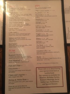 Menu  at Leatherhead Pub in Egg Harbor