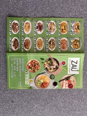 Vegan menu  at Zau & Bun Cha Asian in Prague