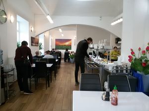Interior of Zau Vegetarian. at Zau & Bun Cha Asian in Prague