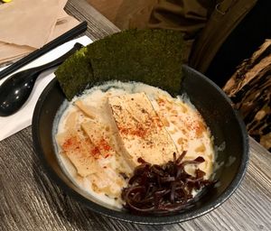 Toppings: seaweed, black mushroom, bamboo shoot at Ramen Instant in Fremont