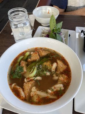 Spicy noodle soup  at An Chay in Edmonton