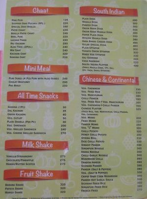 menu at Gulab Sweets - New Rd in Kathmandu