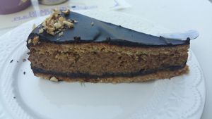 Vegan version of a traditional Hungarian cake at Levendula Kavezo in Sopron