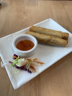 Vegan spring rolls  at Vegieria in Heatherton