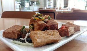 Salt and pepper tofu at Vegieria in Heatherton