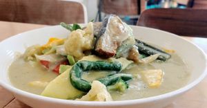 Green curry at Vegieria in Heatherton