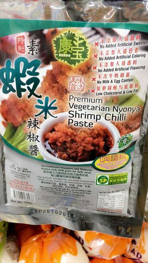 vegan shrimp paste  at Xin Yuan Vegetarian Food Trading in Central Singapore